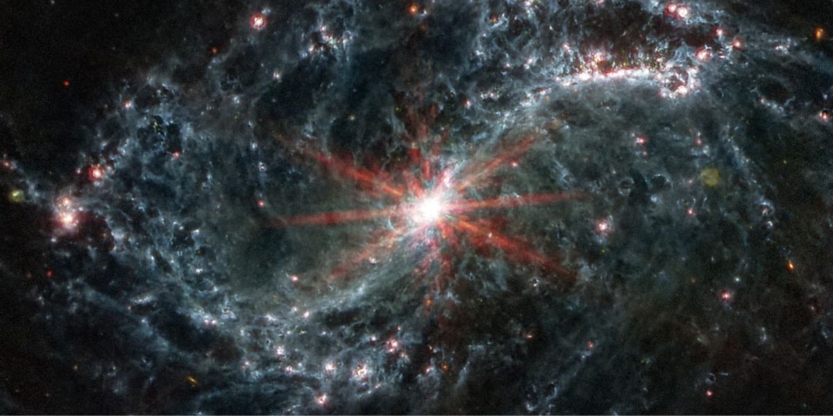Network Of Gas And Dust Shown In Spiral Galaxy NGC 7496